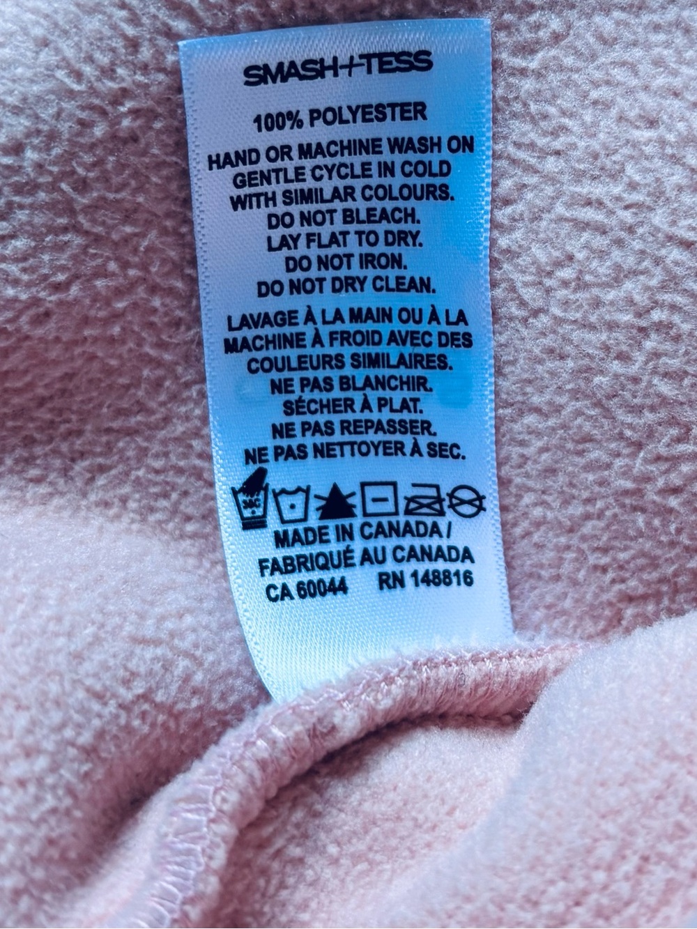 SMASH+TESS Long Teddy Sherpa Vest Pink Oversized Zip L Made in Canada - Picture 4 of 7